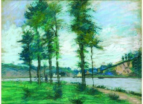 Bord De La Vilaine Oil Painting by Emmanuel De La Villeon