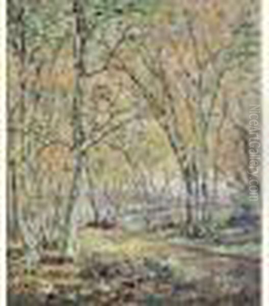 Automne, Le Bois De Salvar, Nievres Oil Painting by Emmanuel De La Villeon