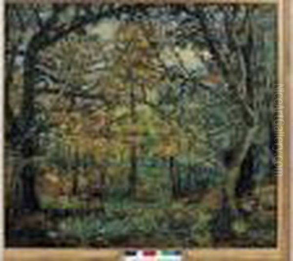 Sous-bois D'automne Oil Painting by Emmanuel De La Villeon