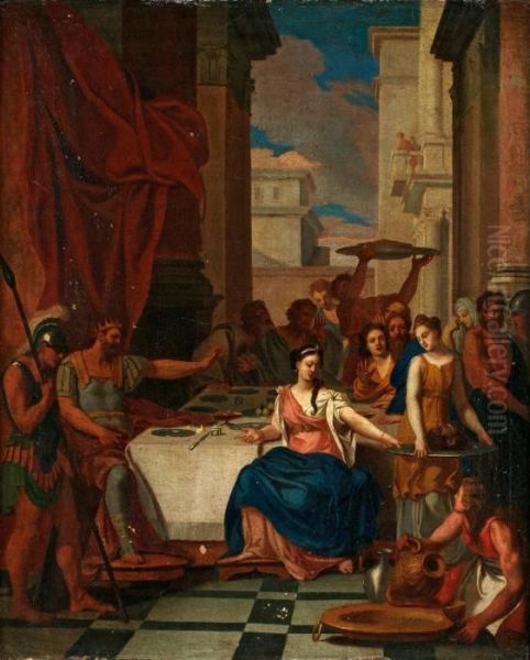 Salome Med Johannes Doparens Huvud Infor Herodes Oil Painting by Gerard de Lairesse