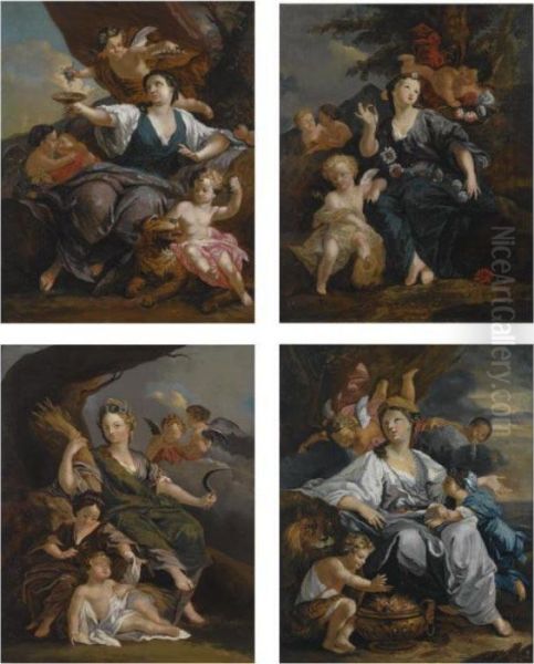 An Allegory Of The Four Seasons: Spring; Summer; Autumn; Winter Oil Painting by Gerard de Lairesse