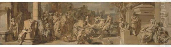 La Mise Au Tombeau D'un Heros Antique Oil Painting by Gerard de Lairesse