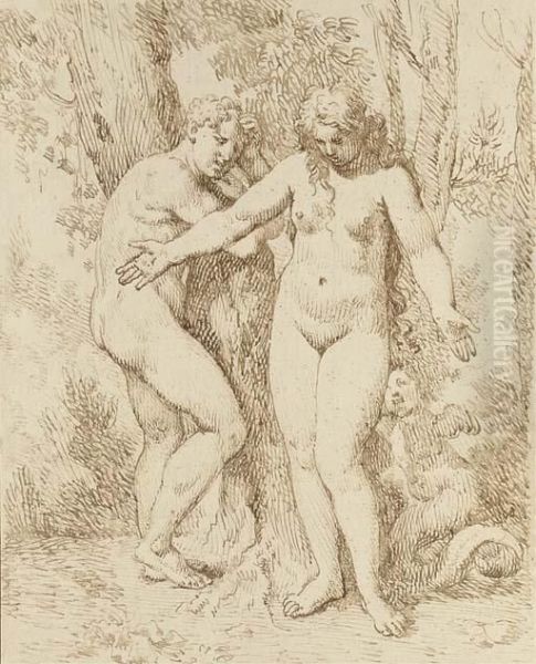 Adam And Eve Oil Painting by Gerard de Lairesse