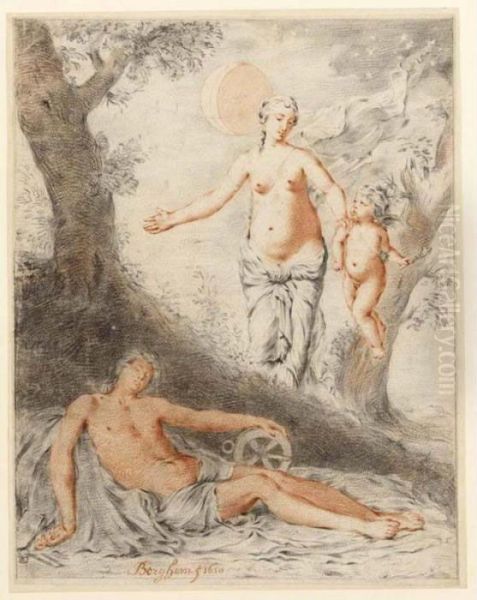 Two Mythological Scenes: Venus And Adonis; Diana And Endymion Oil Painting by Gerard de Lairesse