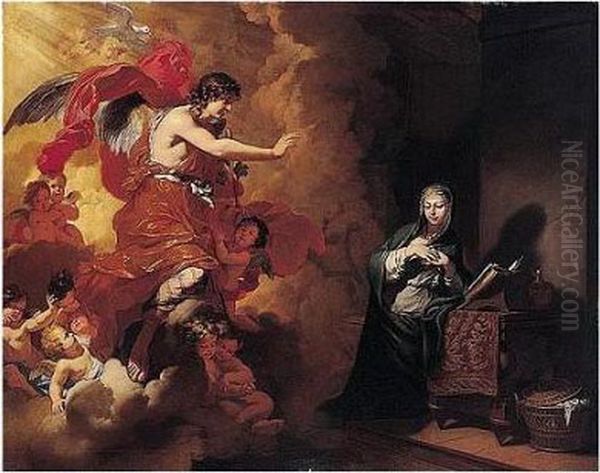 The Annunciation Oil Painting by Gerard de Lairesse