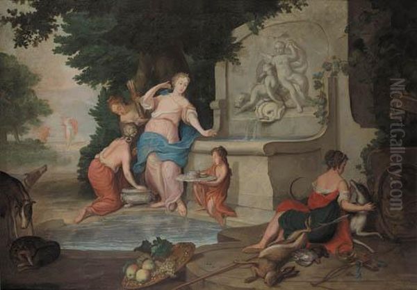 The Toilet Of Diana - A Dessus-de-porte Oil Painting by Gerard de Lairesse