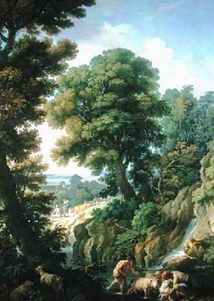 A Landscape in Latium with Shepherds Oil Painting by Andrea Locatelli