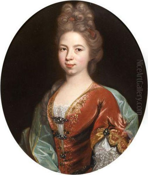 Portrait De Jeune Femme Oil Painting by Nicolas de Largillierre