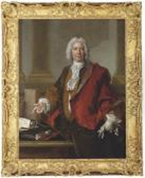 Portrait Of Monsieur Aubert Oil Painting by Nicolas de Largillierre