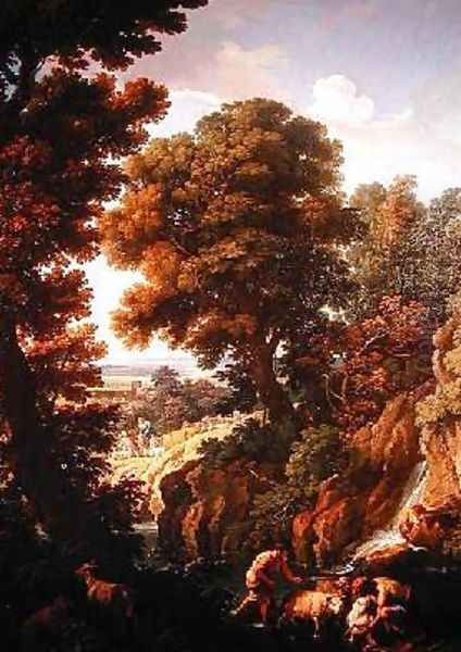 A Landscape with Shepherds 1730 Oil Painting by Andrea Locatelli