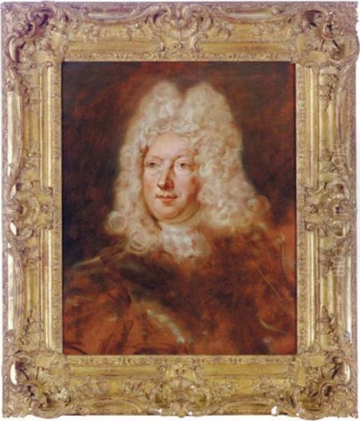 Portrait Of A Gentleman, A Head Sketch Oil Painting by Nicolas de Largillierre