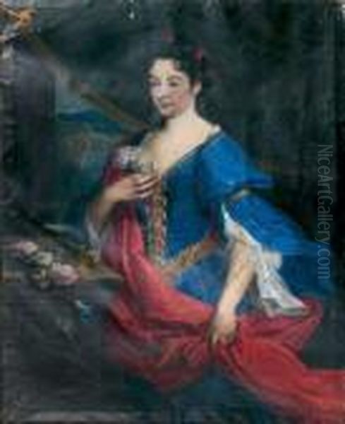 Portrait De Femme A L'oeillet Oil Painting by Nicolas de Largillierre