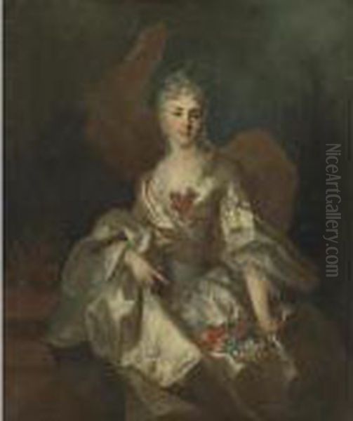 Portrait Of A Lady, Said To Be Marie-elisabeth Le Fevre De Caumartin Oil Painting by Nicolas de Largillierre