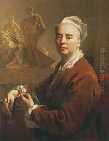 Autoportrait En Tenue D'atelier Oil Painting by Nicolas de Largillierre