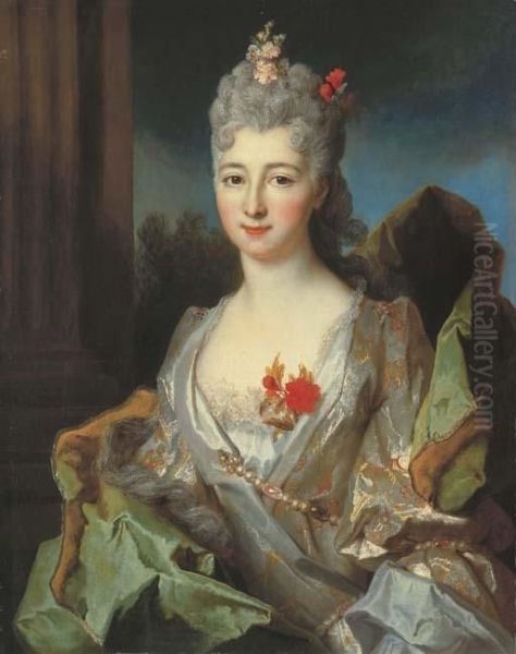 Portrait D'une Dame Oil Painting by Nicolas de Largillierre