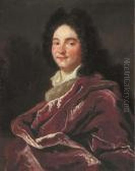 Portrait De Pierre Grassin Oil Painting by Nicolas de Largillierre