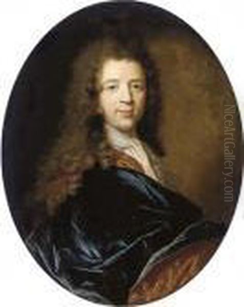 Portrait Of A Gentleman, Bust-length Oil Painting by Nicolas de Largillierre