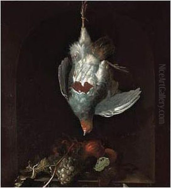 Still Life With A Partridge And Fruit In A Niche Oil Painting by Nicolas de Largillierre