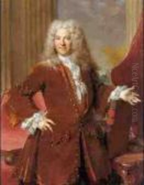 Portrait Of Seigneur De Landreville Oil Painting by Nicolas de Largillierre