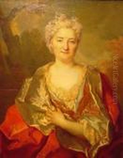 Portrait Of Madame Marie Lambert De Thortony Oil Painting by Nicolas de Largillierre