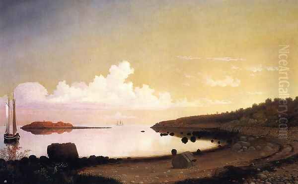 The Westen Shore with Norman's Woe Oil Painting by Fitz Hugh Lane