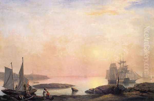 Castine Harbor 1852 Oil Painting by Fitz Hugh Lane