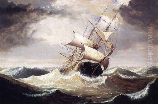 Three-Master in Rough Sea 1856 Oil Painting by Fitz Hugh Lane