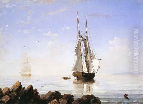 Sunny Morning, Gloucester Harbor Oil Painting by Fitz Hugh Lane