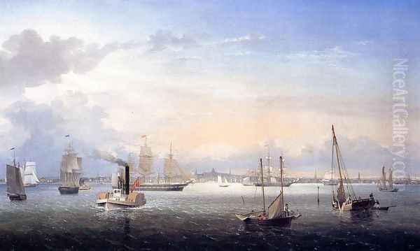 Boston Harbor I Oil Painting by Fitz Hugh Lane