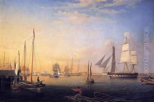 Baltimore Harbor Oil Painting by Fitz Hugh Lane