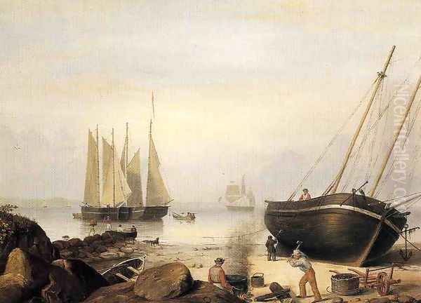 Beached for Repairs Oil Painting by Fitz Hugh Lane