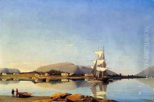 Entrance to Somes Sound from Southwest Harbor Oil Painting by Fitz Hugh Lane