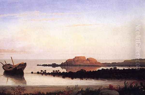 Brace's Rock Oil Painting by Fitz Hugh Lane