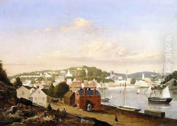 View of Norwich, Connecticut Oil Painting by Fitz Hugh Lane