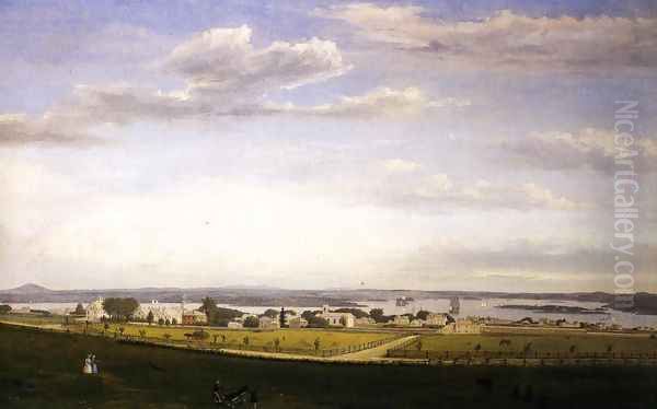 Castine from Fort George Oil Painting by Fitz Hugh Lane