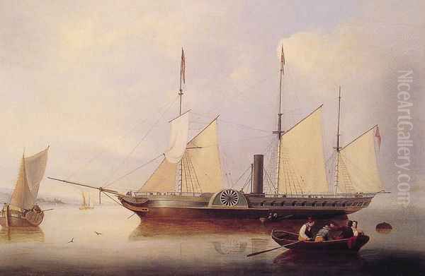 Unicorn in Salem Harbour Oil Painting by Fitz Hugh Lane