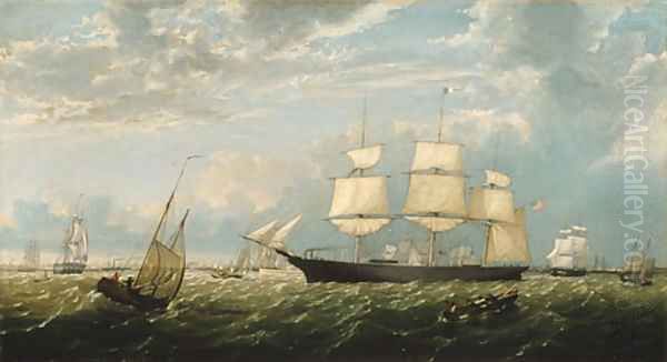 The Golden State Entering New York Harbor Oil Painting by Fitz Hugh Lane