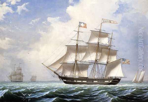 The 'Matilda' under Sail Oil Painting by Fitz Hugh Lane