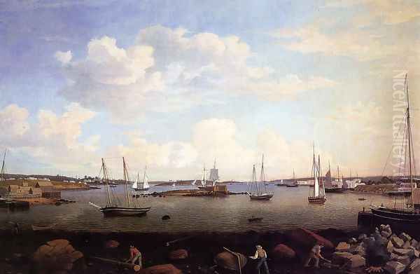 Gloucester Harbor I Oil Painting by Fitz Hugh Lane