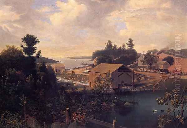 Lanesville, the Mill Oil Painting by Fitz Hugh Lane