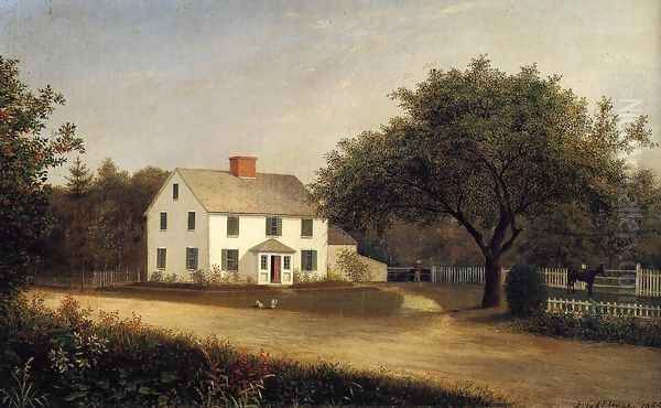 Old Stevens Homestead, Castine Oil Painting by Fitz Hugh Lane