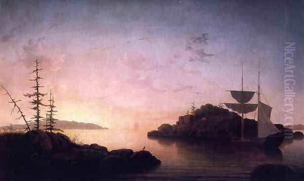 Christmas Cove Oil Painting by Fitz Hugh Lane