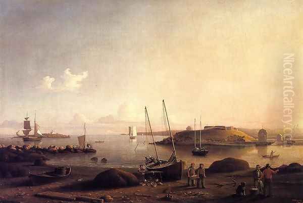 Gloucester Harbor II Oil Painting by Fitz Hugh Lane