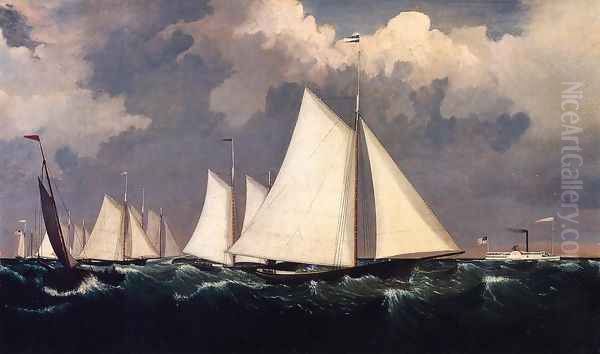 New York Yacht Club Regatta II Oil Painting by Fitz Hugh Lane