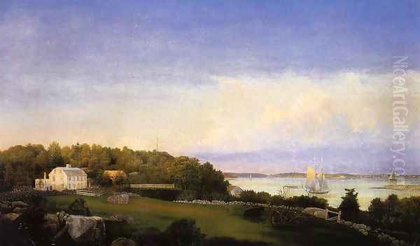 Sawyer Homestead Oil Painting by Fitz Hugh Lane