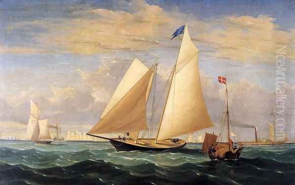 The Yacht 'America' Winning the International Race Oil Painting by Fitz Hugh Lane