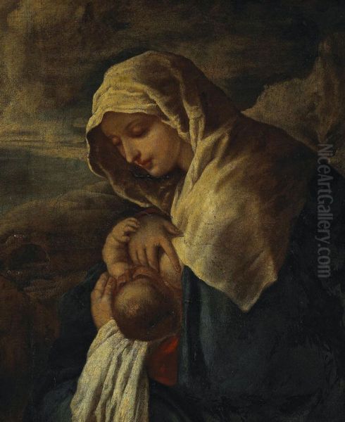 The Madonna Nursing The Christ Child Oil Painting by Paolo di Matteis