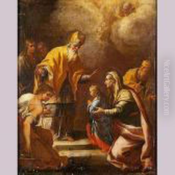 Presentacion De La Virgen En El Templo Oil Painting by Paolo di Matteis