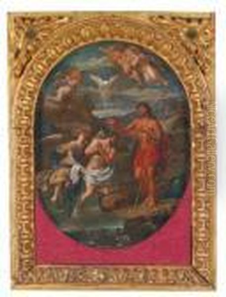 Il Battesimo Di Cristo Oil Painting by Paolo di Matteis