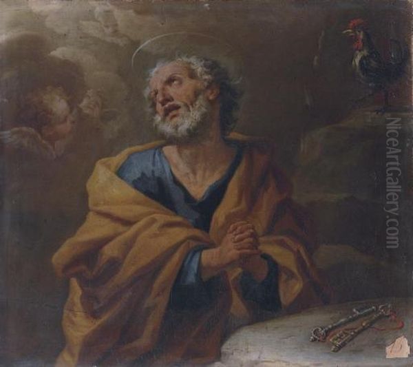 Saint Peter Repenting His Denial Of Christ Oil Painting by Paolo di Matteis